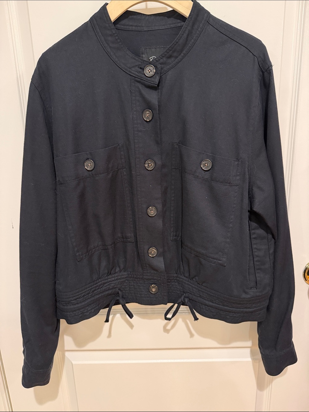 Rails Alma Jacket in black size L with drawstring hem